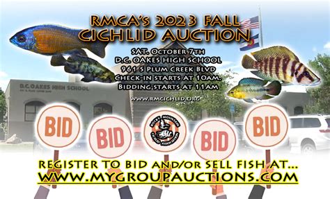 Upcoming Events 2023 FALL CICHLID FISH AUCTION!