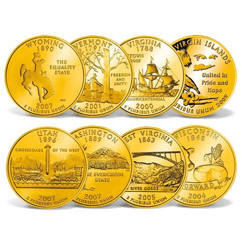 Gold-Layered State Quarters Set | Gold-Layered | Gold | American Mint