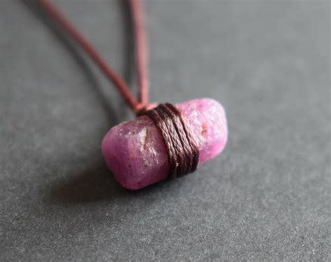 Raw Ruby Necklace for Men Women/raw Ruby Jewelry/raw Ruby Pendant ...