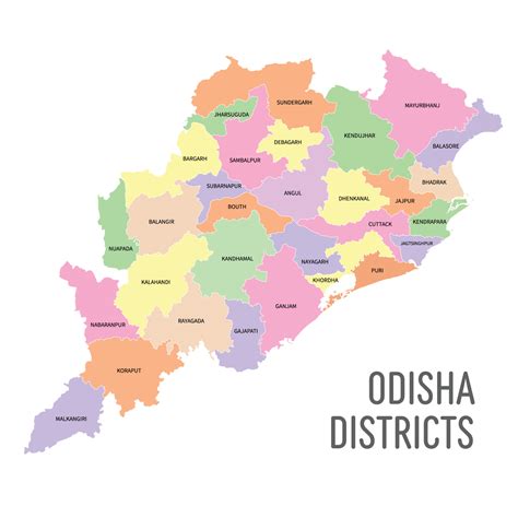 Odisha district map vector illustration 21847963 Vector Art at Vecteezy