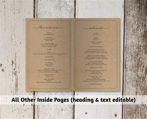 Printable Wedding Ceremony Book Template Unlimited Pages - Etsy