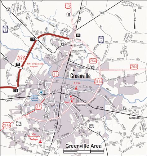 Maps of Greenville, North Carolina