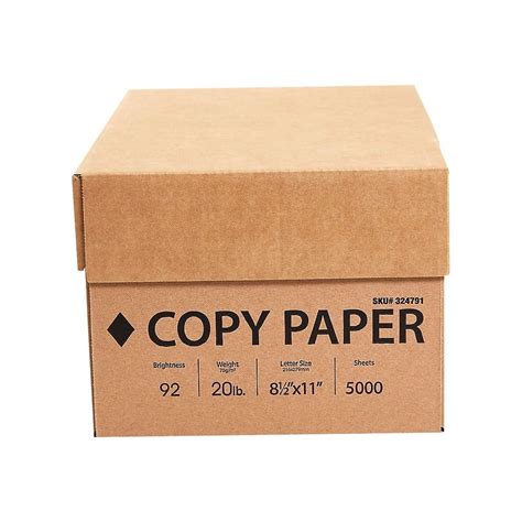 Staples 8.5" x 11" Copy Paper 20 lbs 92 Brightness 5000/Carton (324791 ...