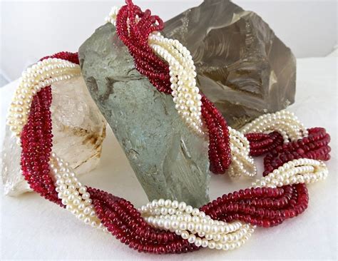 Ultimate 592carats Natural RED SPINEL PEARL Round Twisted Beads ...