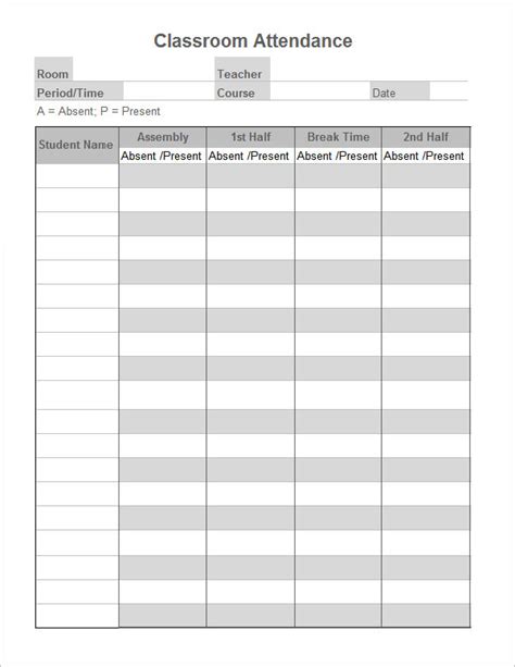 16 Attendance Sheet Templates to Download for Free | Sample Templates