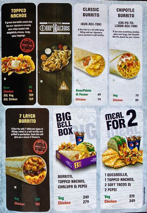 Printable Taco Bell Menu With Prices