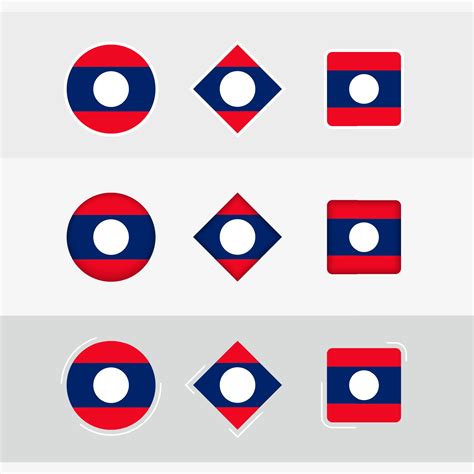 Laos flag icons set, vector flag of Laos. 22969330 Vector Art at Vecteezy