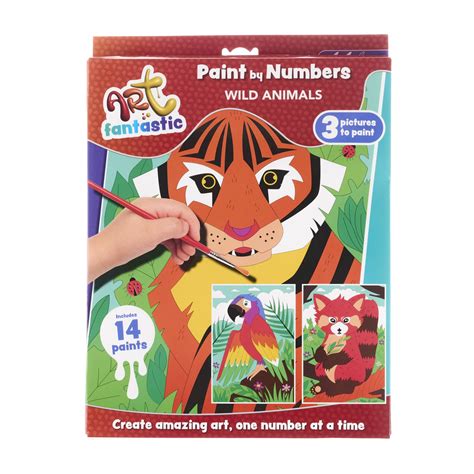 Wild Animals 3-in-1 Paint by Numbers | Hobbycraft