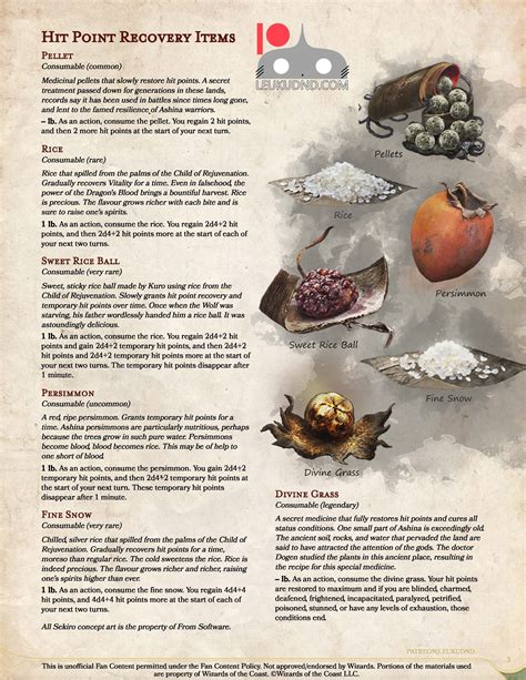 DnD 5e Magic Items: Healing Consumables. Bored of Healing Potions? Have ...