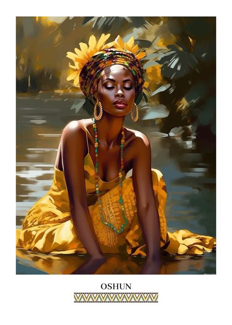 Orisha Oshun, Oxum African Art, African Goddess Print, Love, Female ...