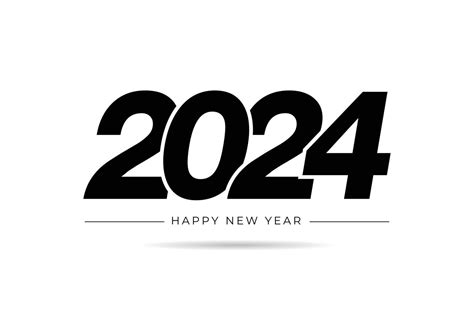 Happy New Year 2024 text design. for Brochure design template, card ...