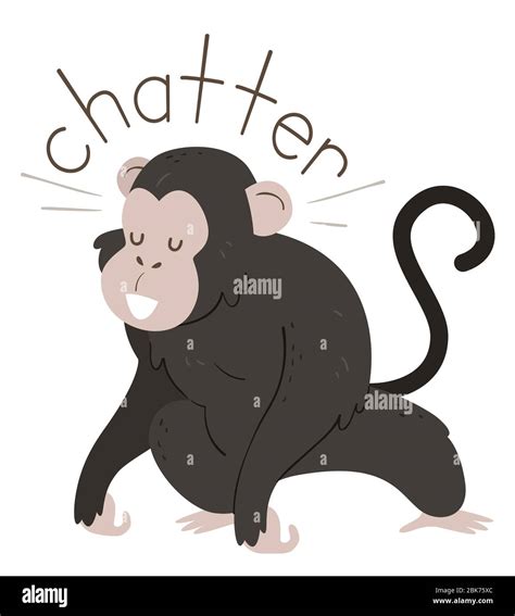 Illustration of a Monkey Making a Chatter Sound Stock Photo - Alamy