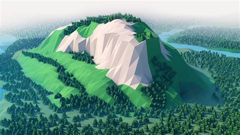 1920x1080 Mountains Trees Forest 3d Minimalism 1080P Laptop Full HD ...