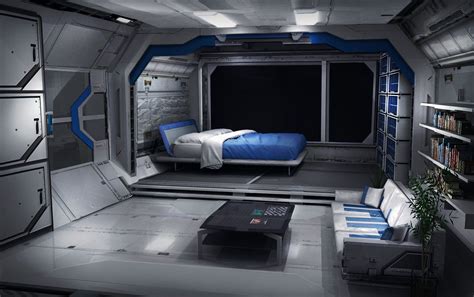 Sleeping Quarters, Sam Brown | Spaceship interior, Sci fi bedroom ...