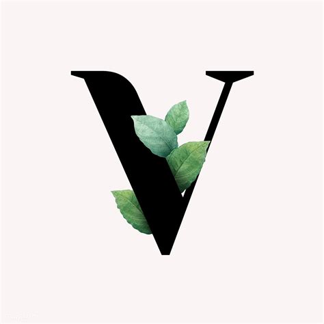 Download premium illustration of Botanical capital letter V ...