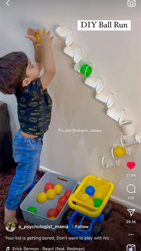 Diy ball run in 2023 | Baby learning activities, Ball run, Diy wall decor