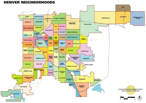 Denver neighbourhood map | Denver neighborhoods, Denver map, The ...