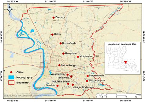 Study Area Map-East Baton Rouge Parish. and its population has ...