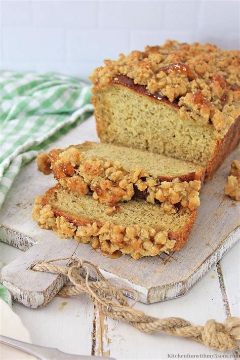 Caramel Apple Banana Bread with Streusel - Kitchen Fun With My 3 Sons