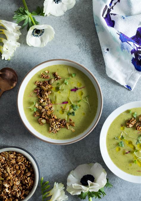 Romanesco Soup with Za'atar Granola - Le Petit Eats