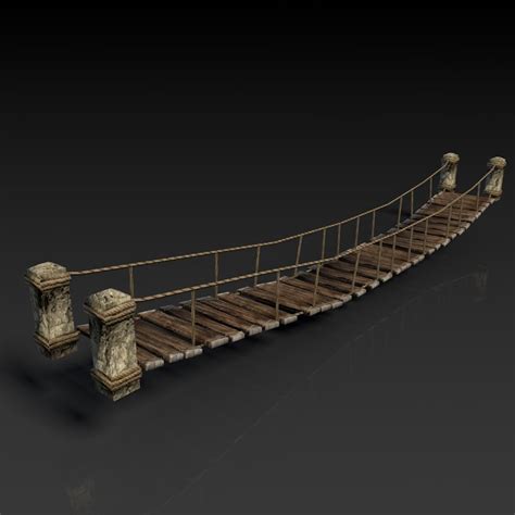 Low poly rope bridge 3D Model Game ready .max .obj .3ds .fbx .c4d ...