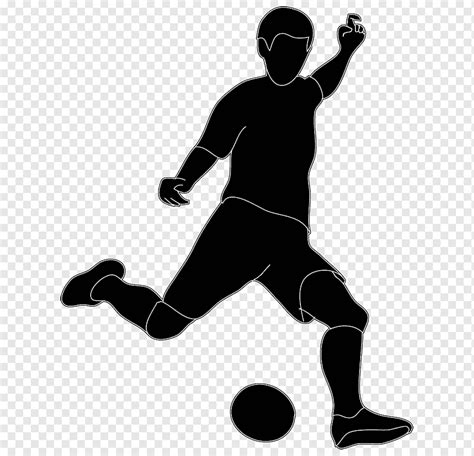 Silhouette of soccer player, Silhouette Football Sport, Kickball s ...