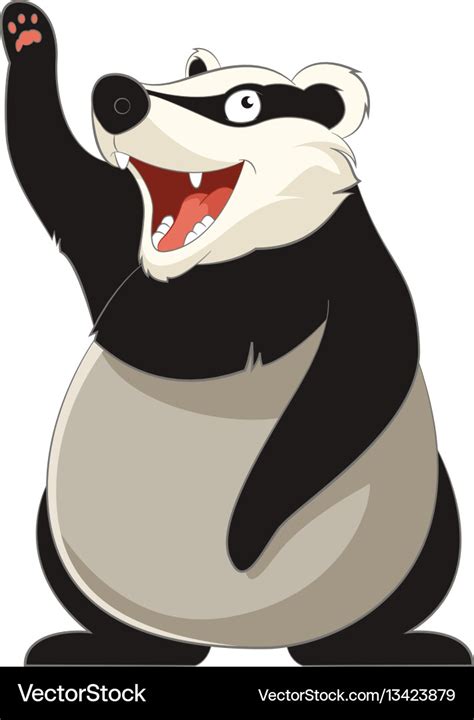 Cartoon smiling badger Royalty Free Vector Image