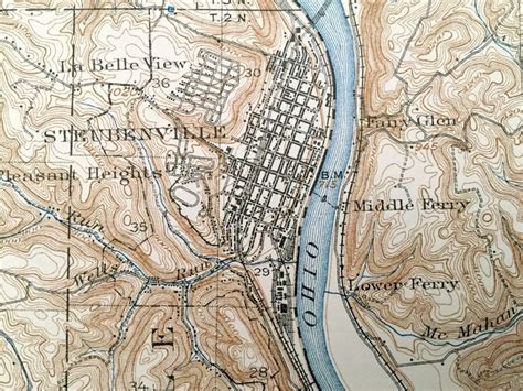 Antique Steubenville Ohio 1904 US Geological Survey - Etsy ...