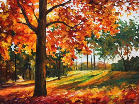 Leonid Afremov Autumn Forest painting - Autumn Forest print for sale