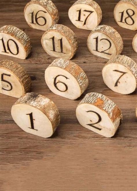 rustic diy wedding table numbers - EmmaLovesWeddings