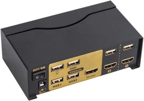 Amazon.com: USB HDMI KVM Switch HUB Multiple Computer Sharing Device 2 ...