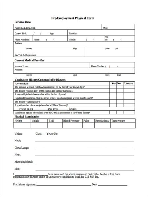 Adult Physical Forms - 5+ Free Documents In Pdf - Free Printable ...