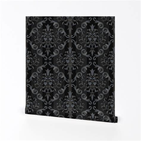 Gothic Victorian Wallpaper Black Floral Damask by Susie_b_designs ...