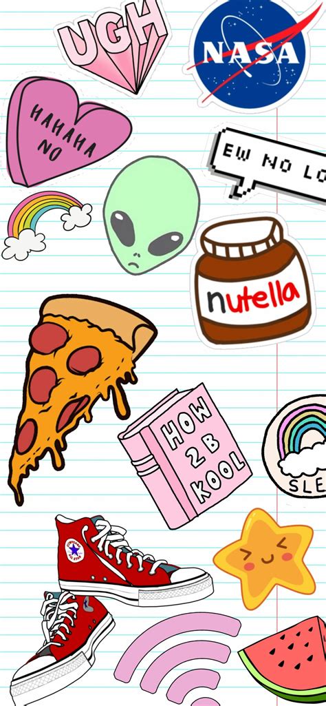 School Notebook & Stickers Wallpapers - Sticker Bomb Wallpaper