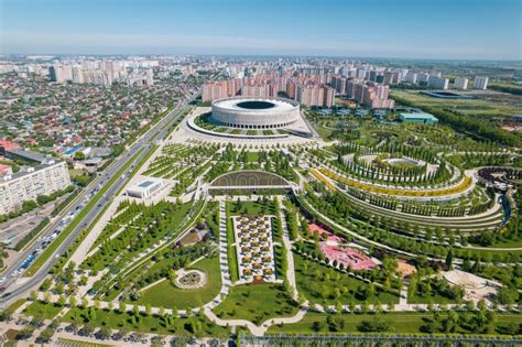 Krasnodar, Russia - May 2019: Aerial View of Krasnodar Stadium and the ...