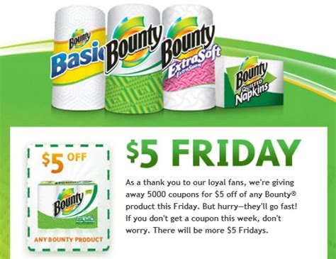 $5 Off Bounty Coupons | Kollel Budget