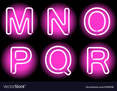 Neon letters Royalty Free Vector Image - VectorStock