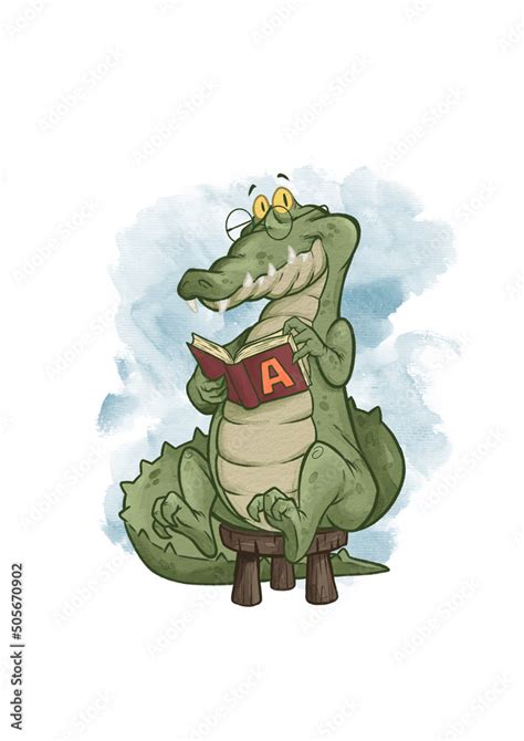 A letter animal flashcard, Alligator character illustration for ...