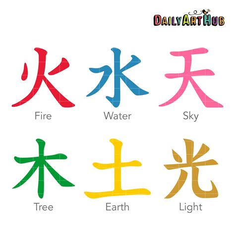 Japanese Kanji Elements Clip Art Set – Daily Art Hub – Free Clip Art ...