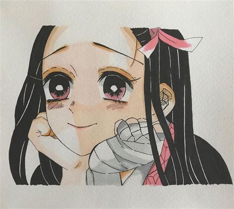 Drawing of the kawaii Nezuko from Demon Slayer. Girl Manga Art Ideas ...