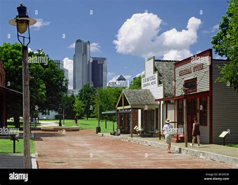 Old City Park Commercial Complex open air museum with Downtown towers ...