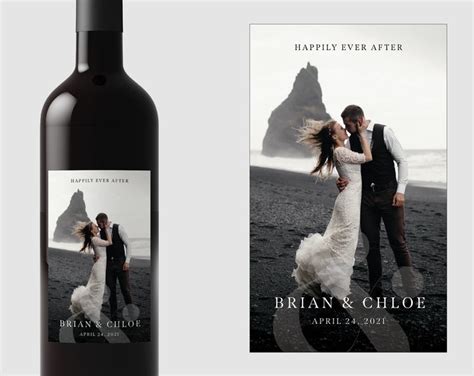 Wedding Wine Label Custom Wedding Wine Label Photo Wine Label ...