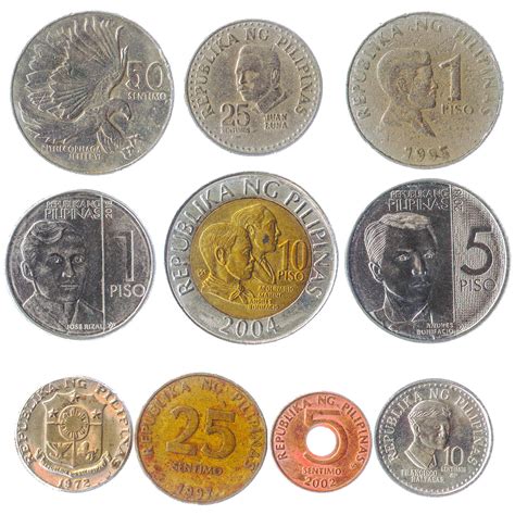 10 Coins From Philippines Mixed Asian Currency Sentimos Piso Old ...