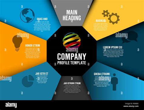 Vector Company profile Infographic diagram template with various ...