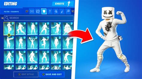 Fortnite MARSHMELLO Skin Doing All Icon Series Emotes & Dances - YouTube