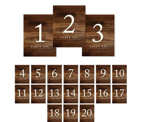 Rustic Wood Table Numbers