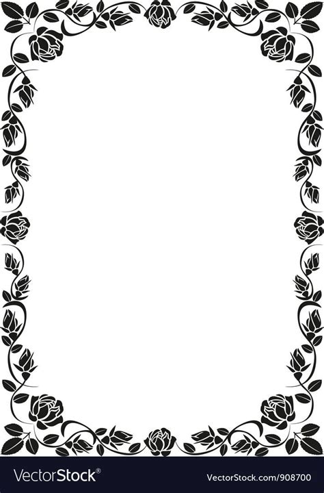 Rose frame vector image on VectorStock | Rose frame, Clip art frames ...