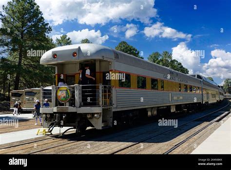 The Grand Canyon Railway silver and gold passenger cars from Williams ...