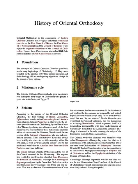 History of Oriental Orthodoxy | PDF | Council Of Chalcedon | Eastern ...