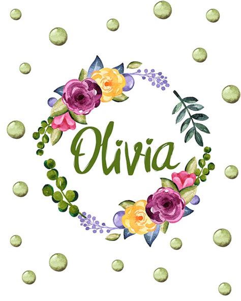 Olivia Art Olivia Name Olivia Wall Art Baby Girl Name | Etsy